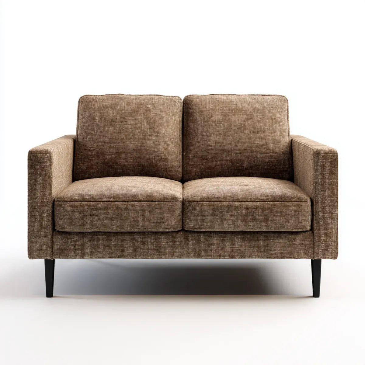 Sofa dwa brązowe miejsca 145 x 82 x 84 cm w prostokątnym kształcie poliestru