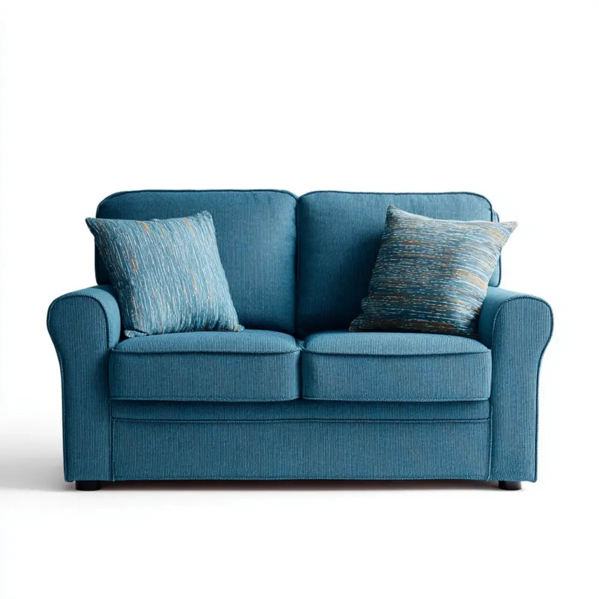 Sofa 2 miejsca niebieski olej poliestrowy prostokątna ząbkowany 160 x 90 x 88 cm