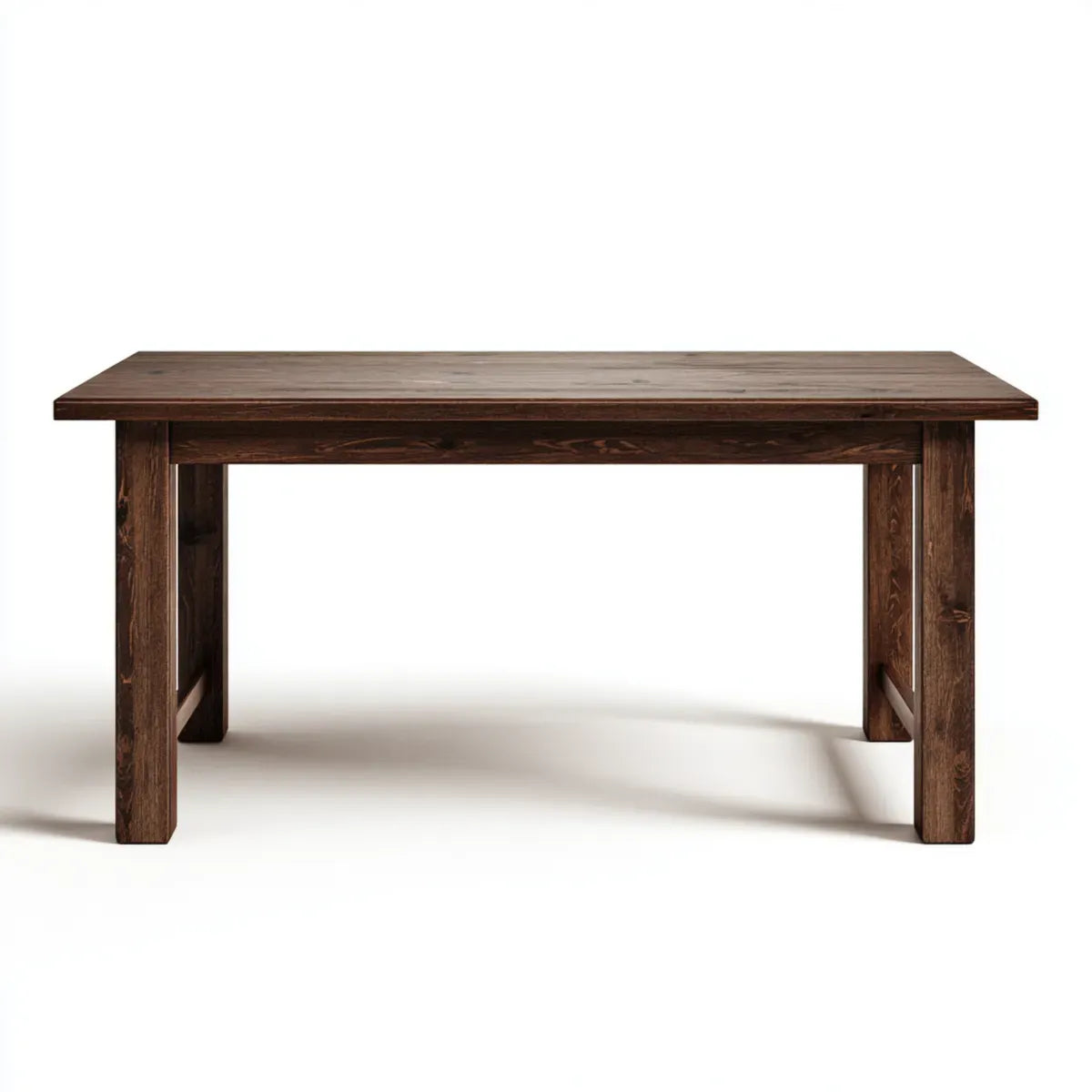Stół do jadalni, prostokątny brązowy stół jadalny w litym drewnie 180 x 90 x 76 cm
