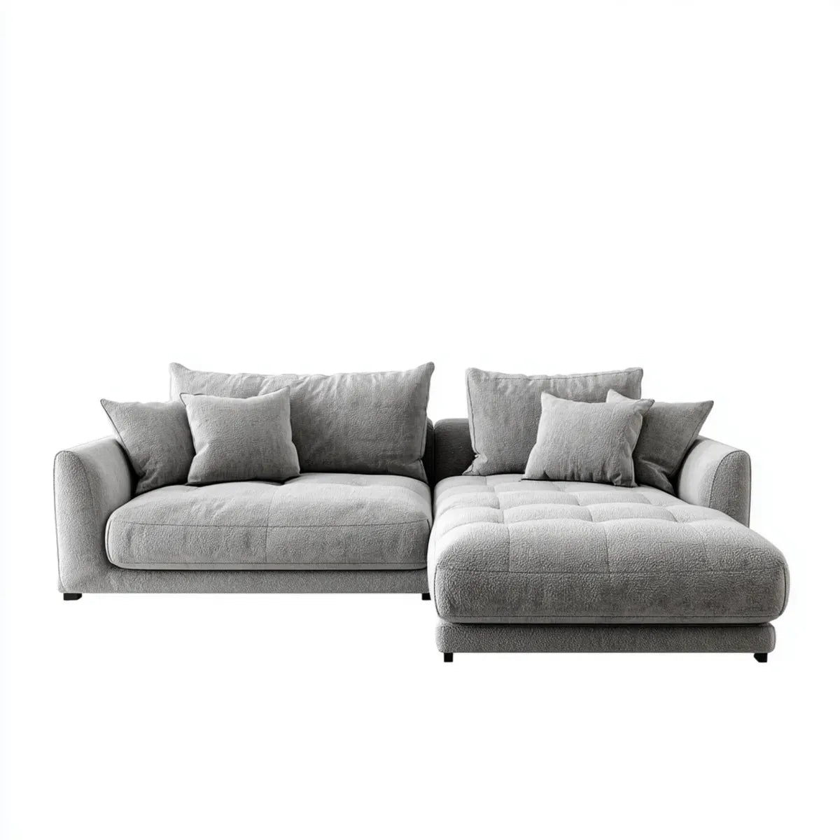 Sofa, Kanapa narożna z szewcem z prawej poliestru 280 x 170 x 85 cm