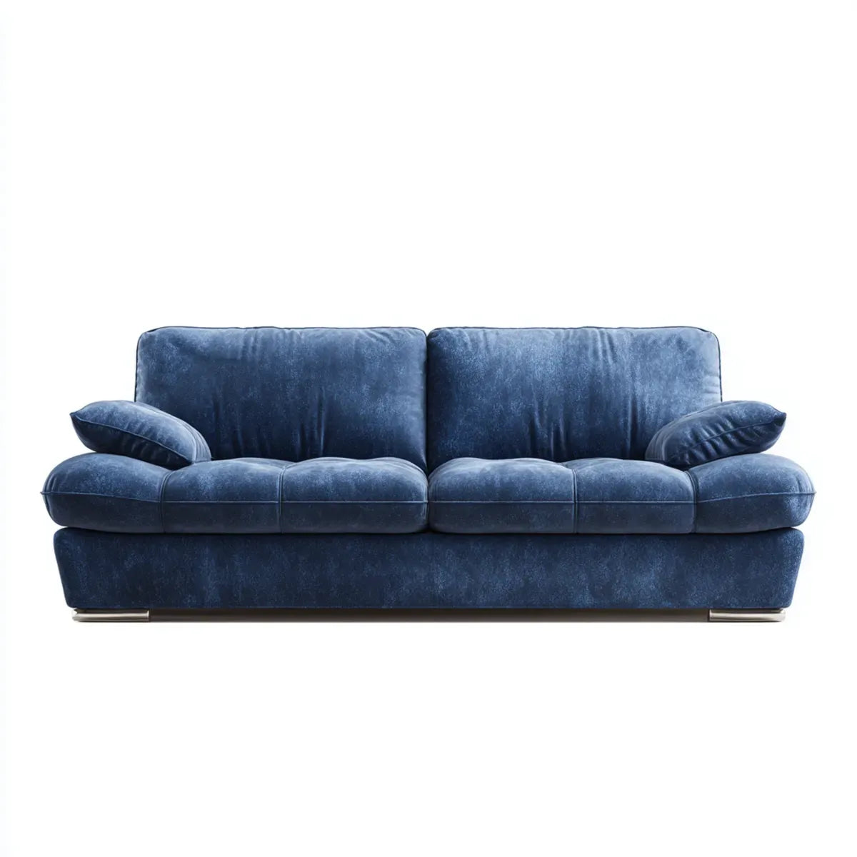 Sofa 3 miejsca niebieski 220 x 95 x 90 cm w prostokątnym poliestrowym aksamicie