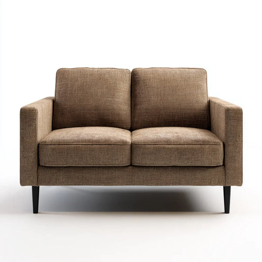 Sofa dwa brązowe miejsca 145 x 82 x 84 cm w prostokątnym kształcie poliestru