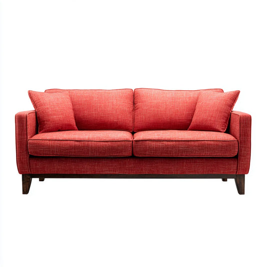 Sofa 2 czerwone miejsca 180 x 85 cm x 85 cm w prostokątnym kształcie poliestru, 180 x 85 x 85 cm