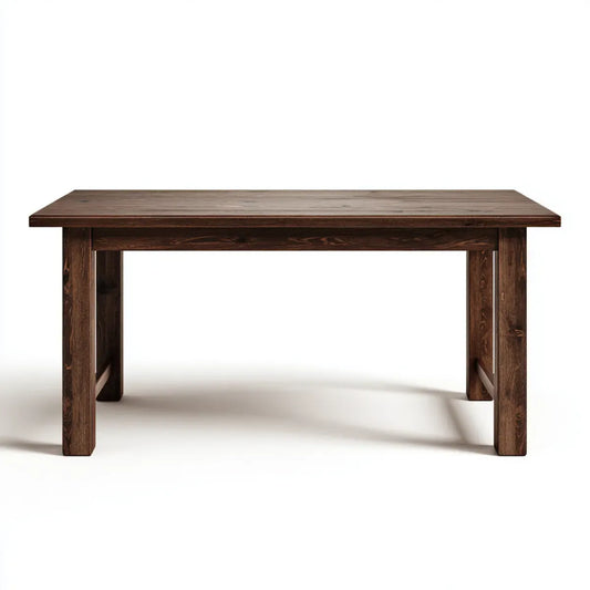 Stół do jadalni, prostokątny brązowy stół jadalny w litym drewnie 180 x 90 x 76 cm