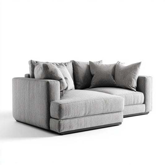 Sofa z krzesełkowym longiem lewym szarym poliestrem 260 x 165 x 85 cm kąt