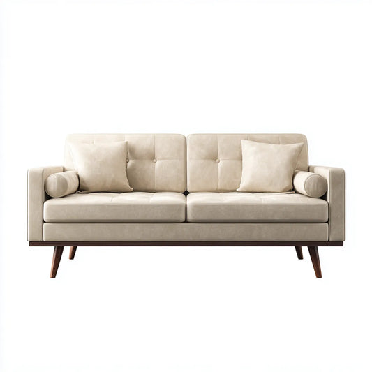 Sofa 2 beżowe mikrofibry poliestrowe sofa 180 x 85 x 85 cm prostokątne